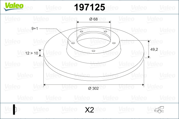 VALEO 197125 Discofreno