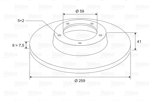 VALEO 197492 Bromsskiva