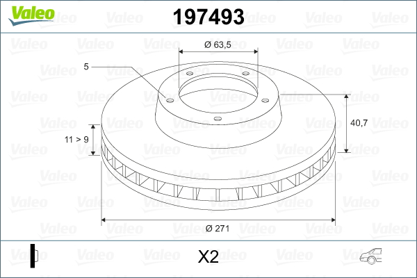 VALEO 197493 Discofreno