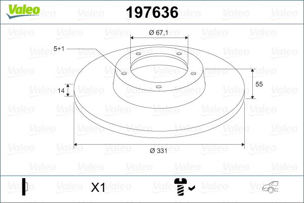 VALEO 197636 Bromsskiva