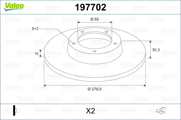 VALEO 197702 Bromsskiva