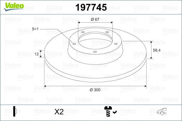 VALEO 197745 Bromsskiva