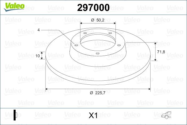 VALEO 297000 Bromsskiva