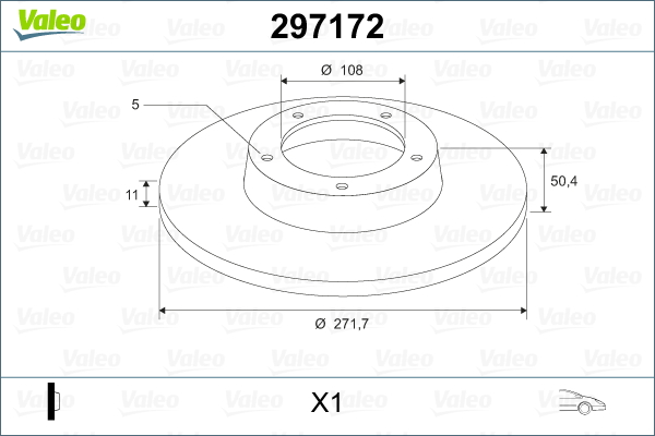 VALEO 297172 Bromsskiva