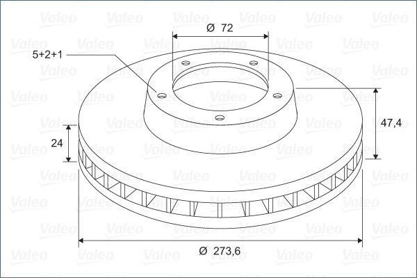 VALEO 297264 Bromsskiva