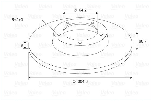 VALEO 297286 Bromsskiva