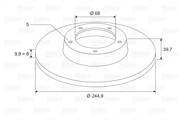 VALEO 297807 Bromsskiva
