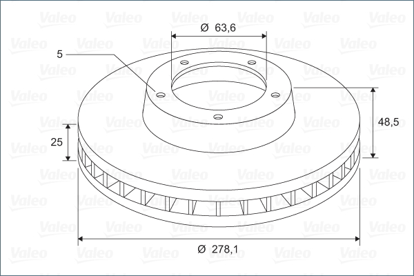 VALEO 297819 Bromsskiva