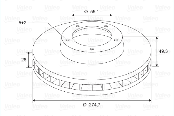 VALEO 297876 Bromsskiva