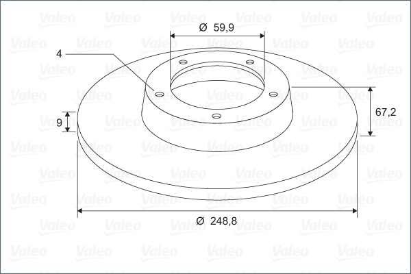 VALEO 297899 Bromsskiva
