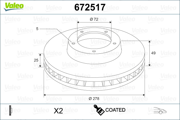 VALEO 672517 Discofreno-Discofreno-Ricambi Euro