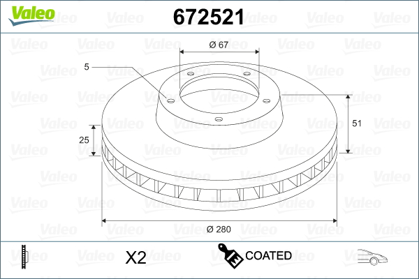 VALEO 672521 Discofreno