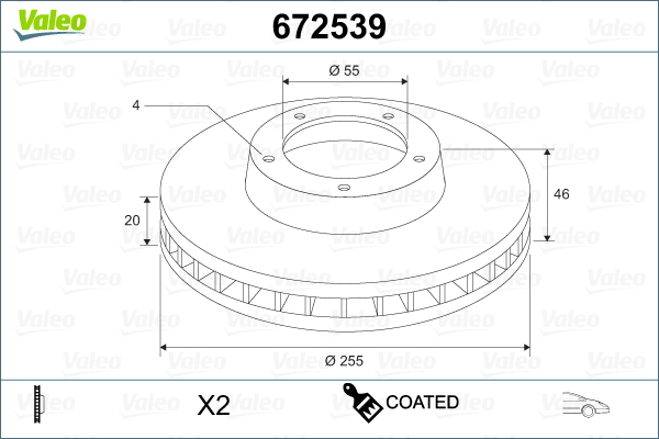 VALEO 672539 Discofreno