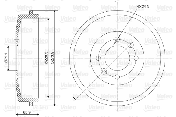 VALEO 237000 Brzdový buben