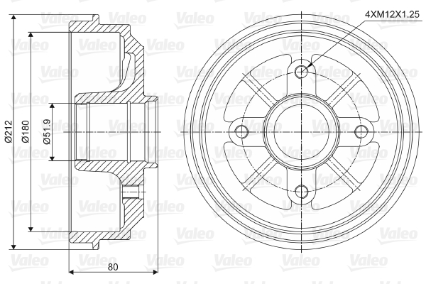 VALEO 237001 Brzdový buben