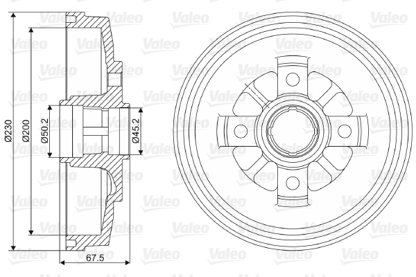 VALEO 237025 Tamburo freno