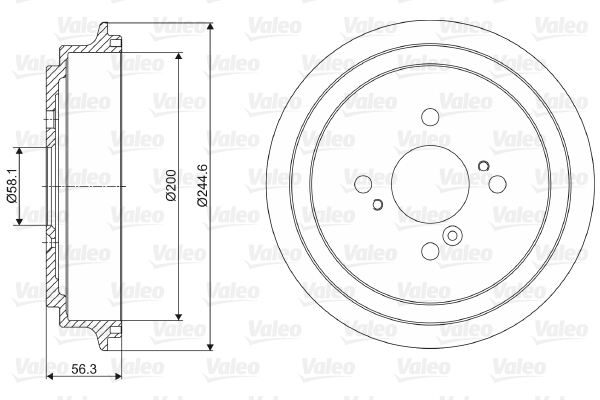 VALEO 237044 Tamburo freno