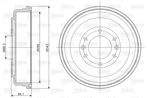 VALEO 237056 Tamburo freno