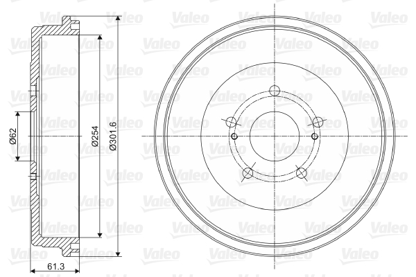 VALEO 237063 Tamburo freno-Tamburo freno-Ricambi Euro