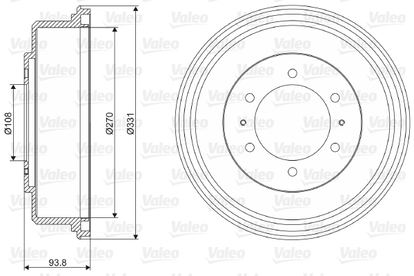 VALEO 237071 Tamburo freno-Tamburo freno-Ricambi Euro