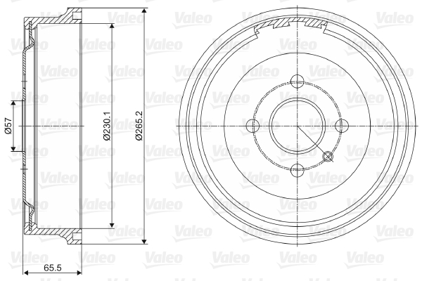 VALEO 237072 Brzdový buben