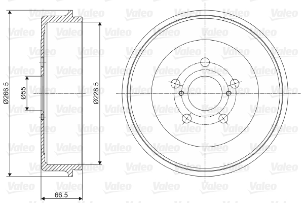 VALEO 237084 Brzdový buben