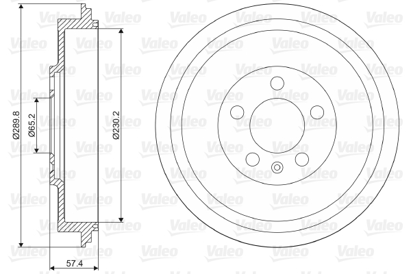 VALEO 237085 Tamburo freno