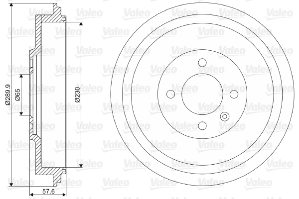 VALEO 237113 Tamburo freno