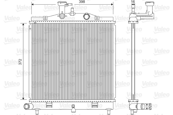 VALEO 701605 Radiatore, Raffreddamento motore-Radiatore, Raffreddamento motore-Ricambi Euro