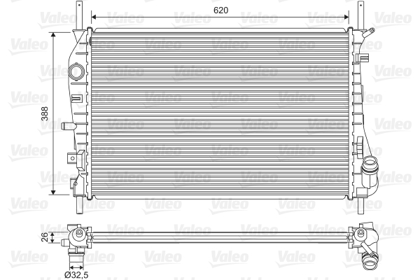 VALEO 735048 Radiatore, Raffreddamento motore