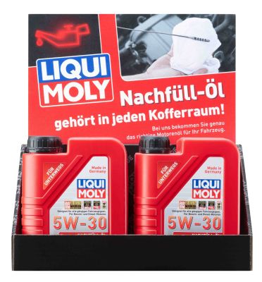 LIQUI MOLY 21287 Nachfüll-Öl 5W-30 (8x21286) Display Motoröl