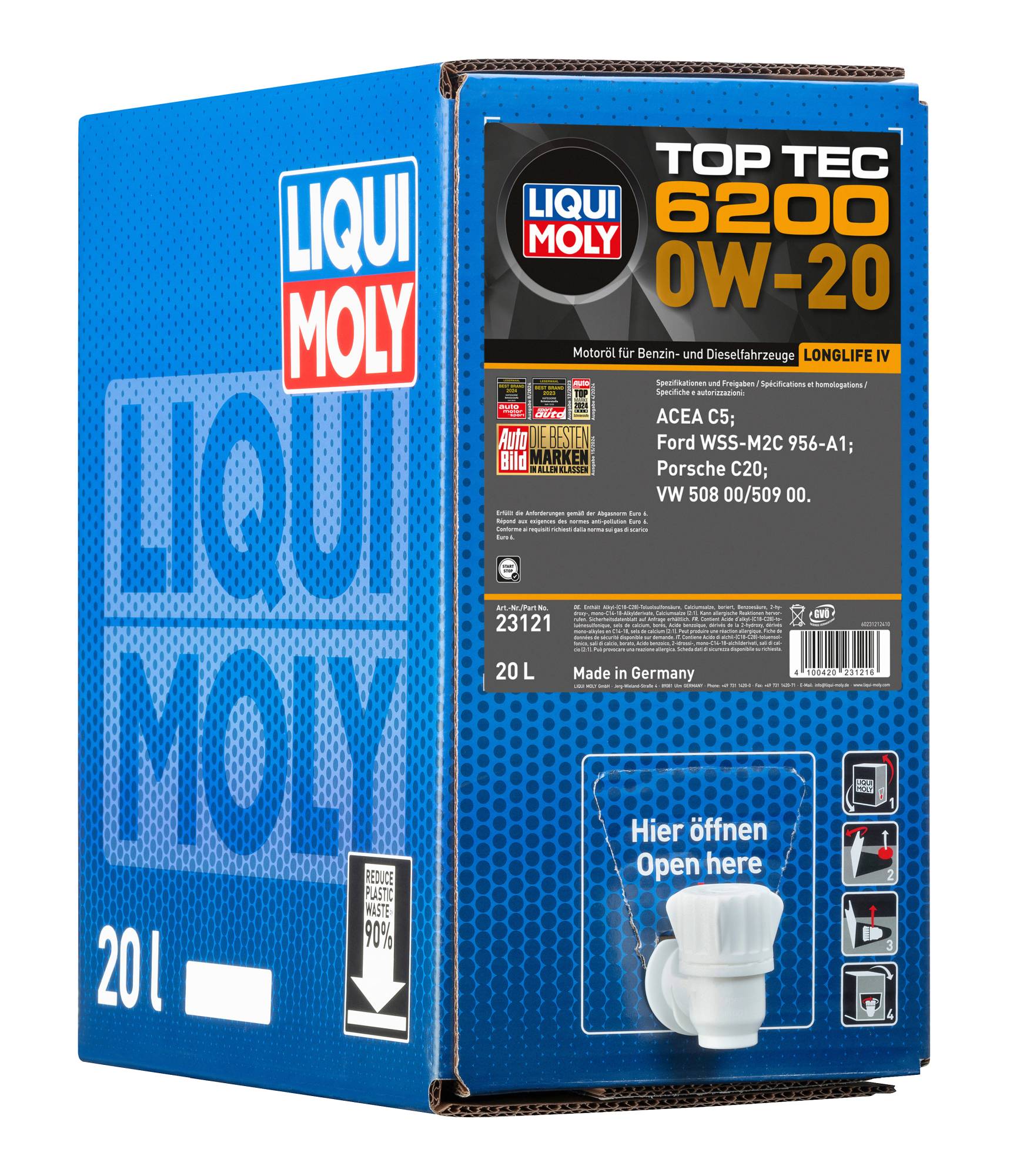 LIQUI MOLY 23121 Top Tec 6200 0W-20 Motoröl