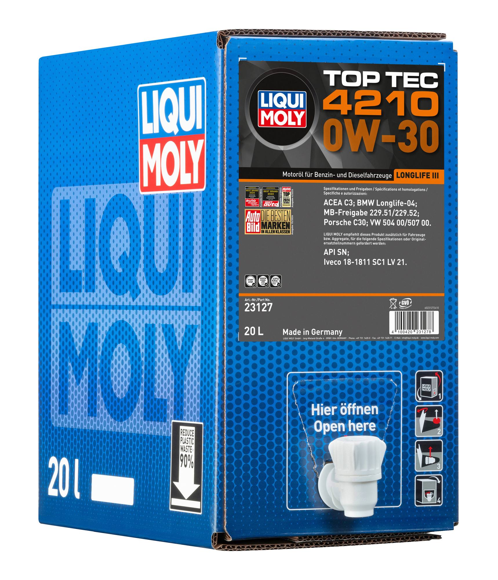 LIQUI MOLY 23127 Top Tec 4210 0W-30 Motoröl