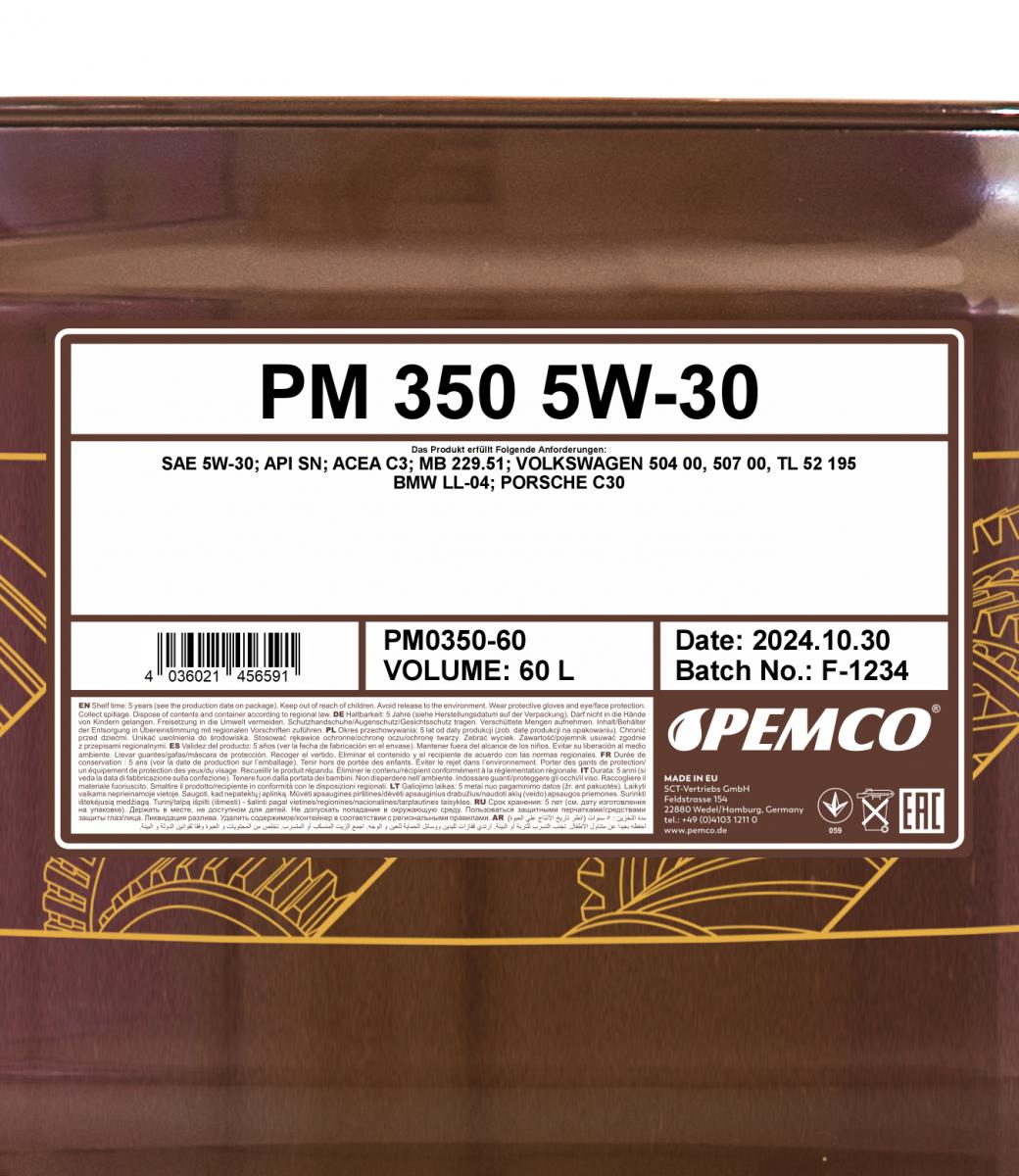 SCT - MANNOL PM0350-60 Pemco 350 5W-30 Engine Oil
