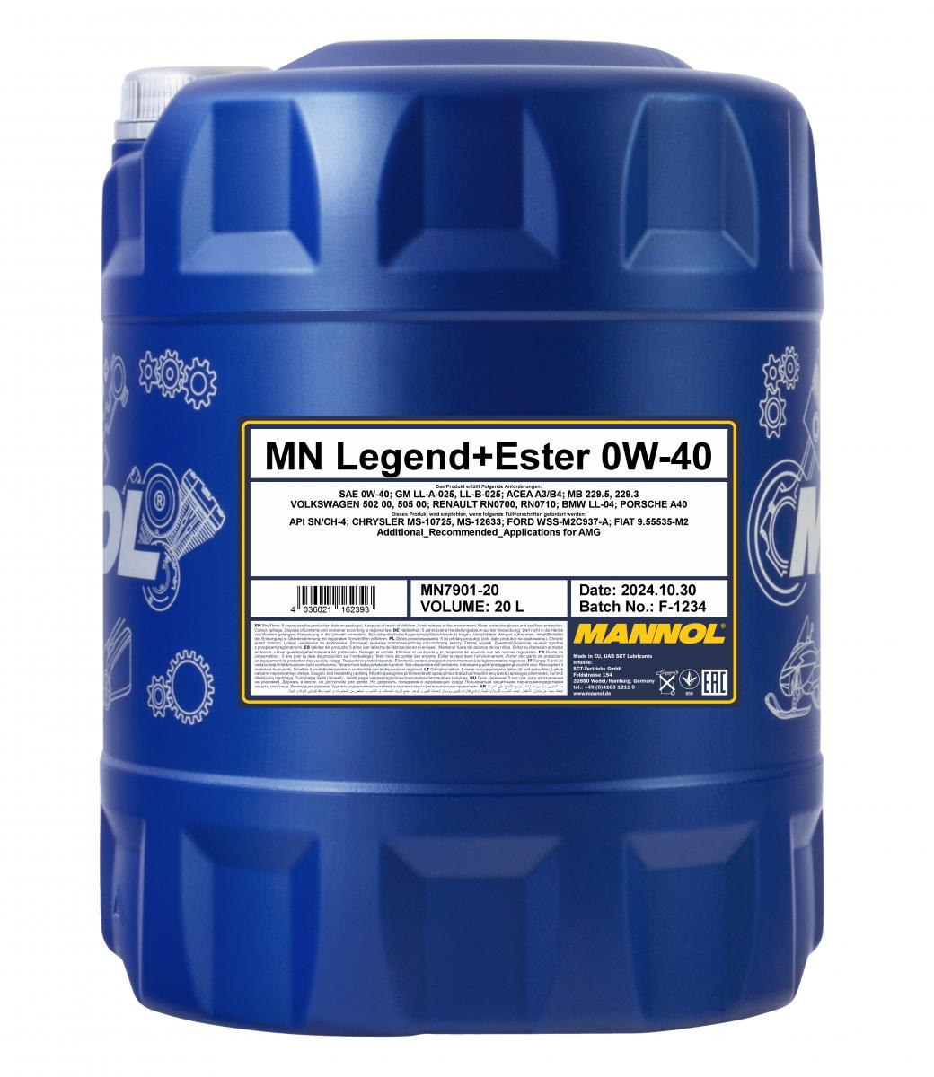SCT - MANNOL MN7901-20 Mannol Legend+Ester 0W-40 Λάδι κινητήρα