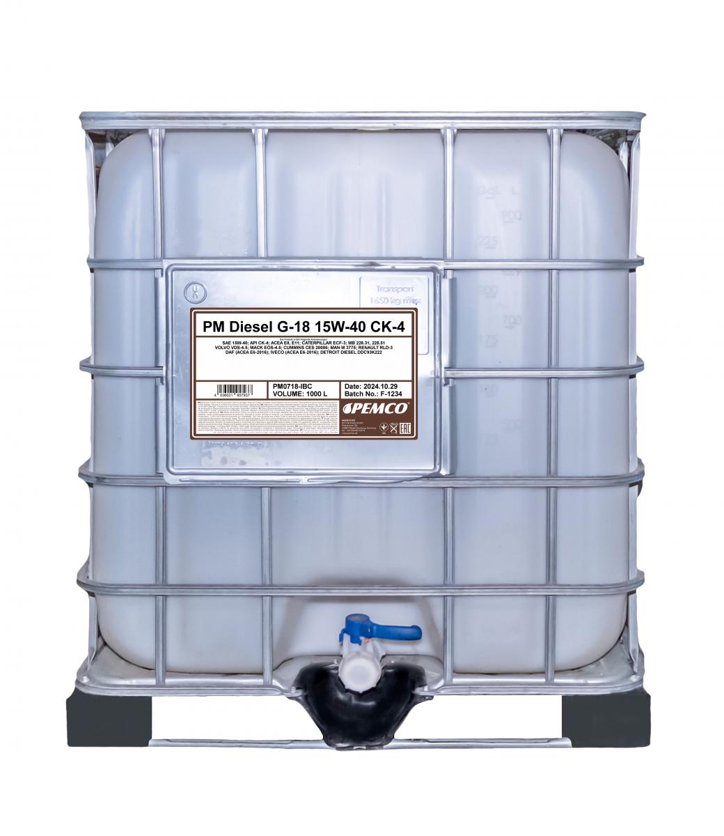 SCT - MANNOL PM0718-IBC Pemco Diesel G-18 SHPD 15W-40 Λάδι κινητήρα