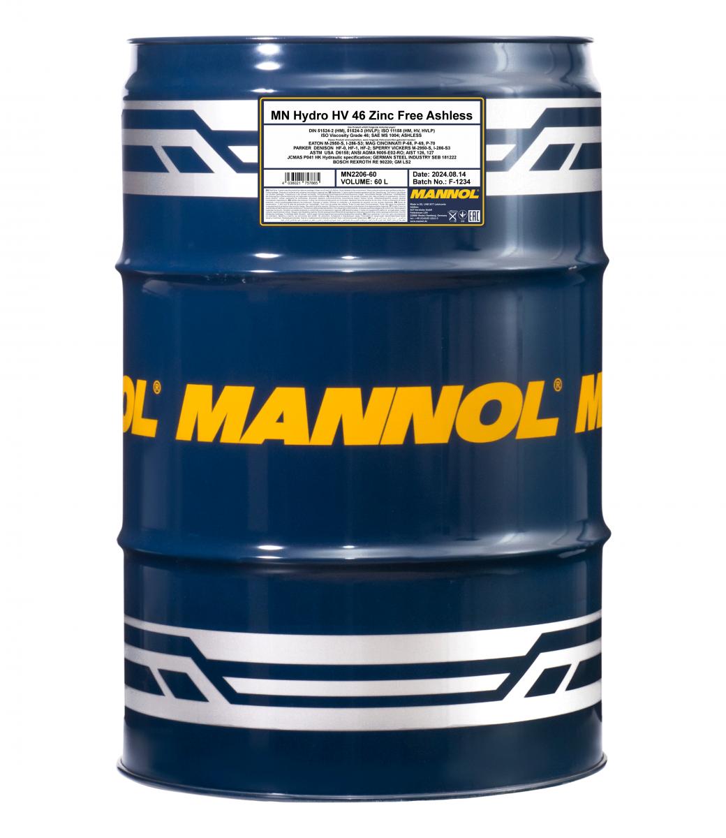 SCT - MANNOL MN2206-60 Mannol Hydro HV ISO 46 Zinc Free Υδραυλ. λάδι