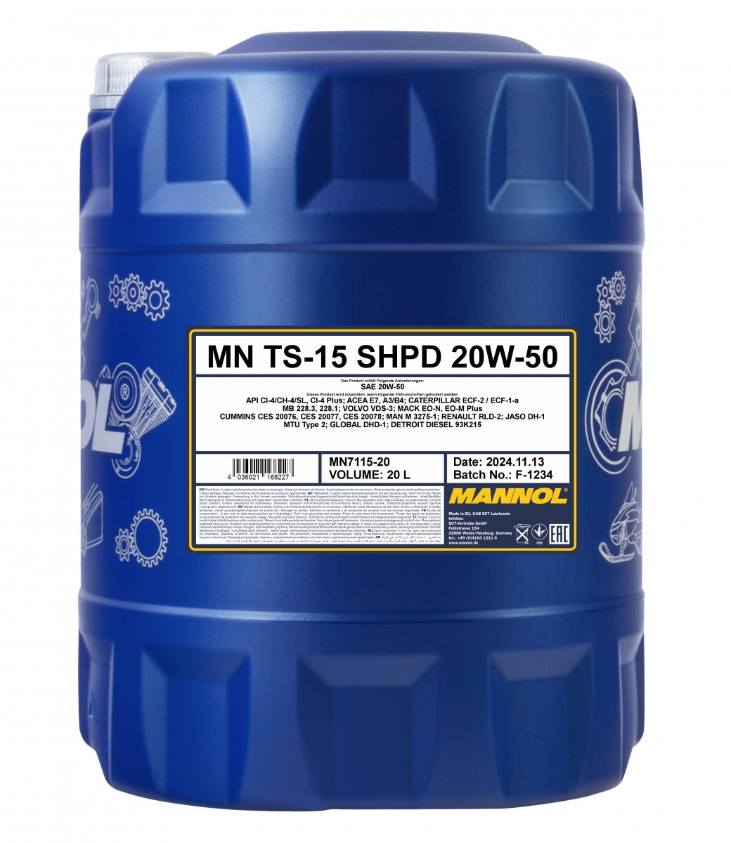 SCT - MANNOL MN7115-20 Mannol TS-15 SHPD 20W-50 Λάδι κινητήρα