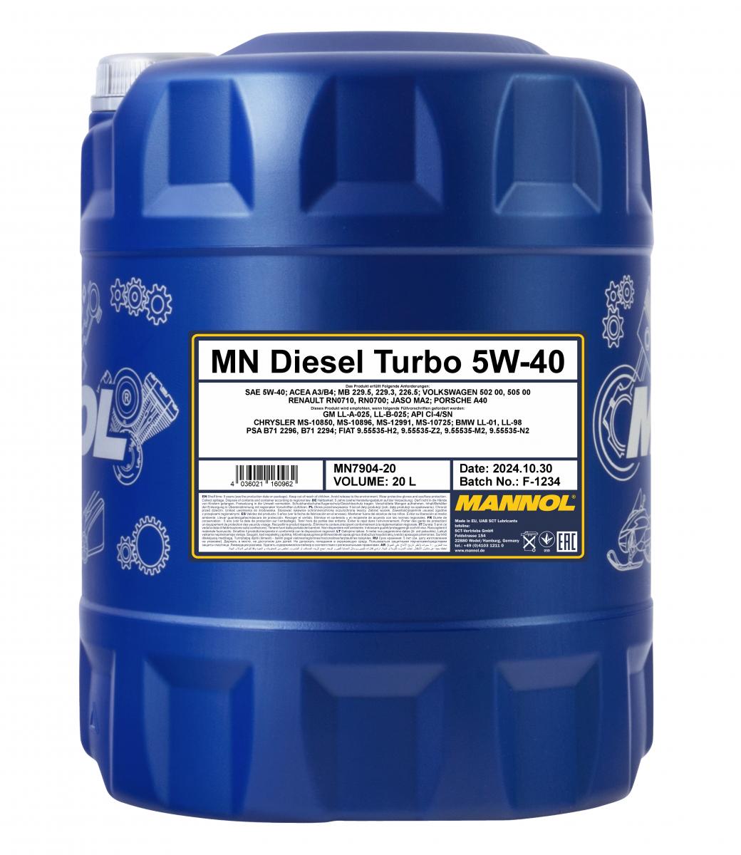 SCT - MANNOL MN7904-20 Mannol Diesel Turbo 5W-40 Λάδι κινητήρα