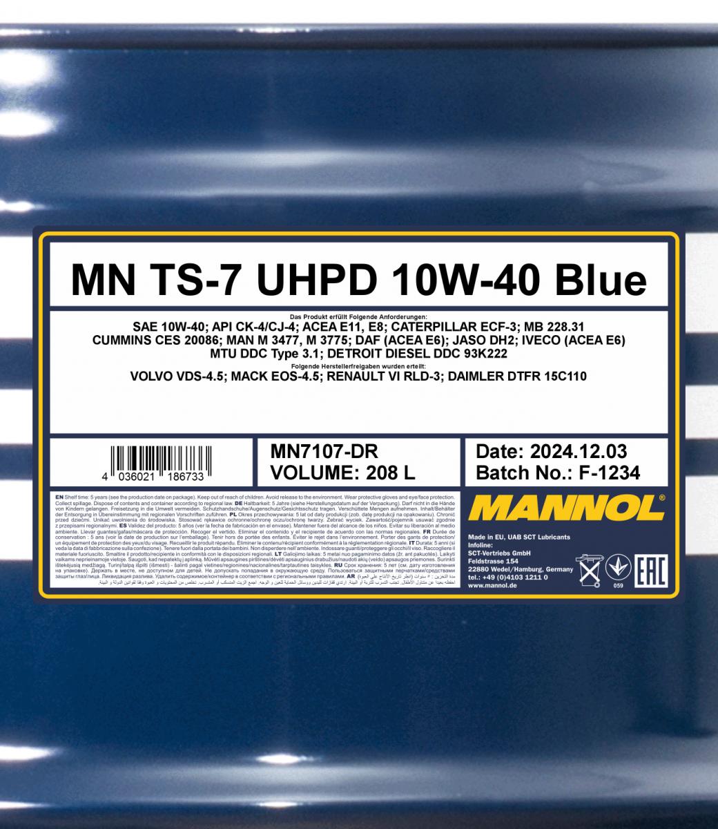 SCT - MANNOL MN7107-DR Mannol TS-7 UHPD 10W-40 Blue Λάδι κινητήρα