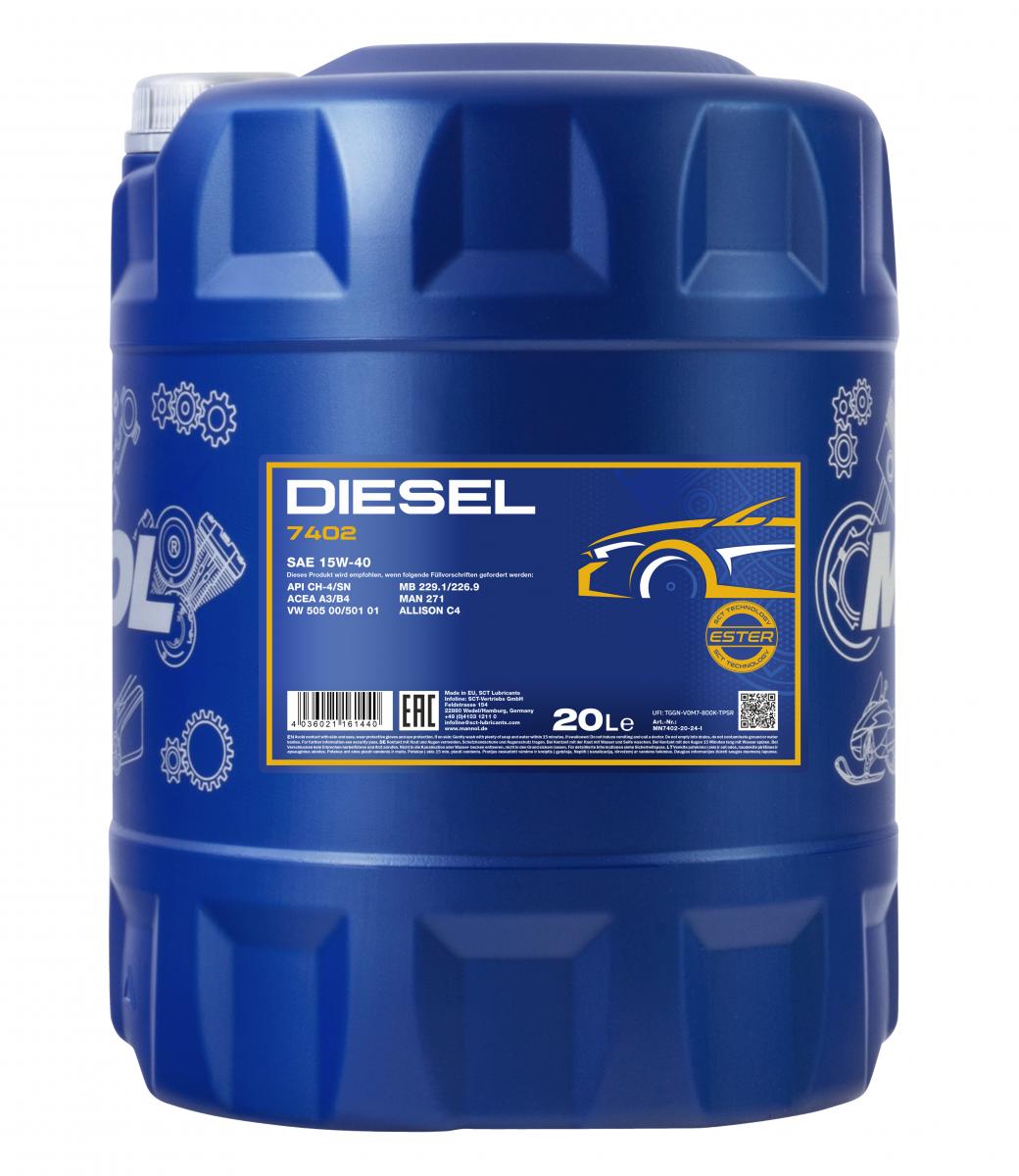 SCT - MANNOL MN7402-20 Mannol Diesel 15W-40 Λάδι κινητήρα