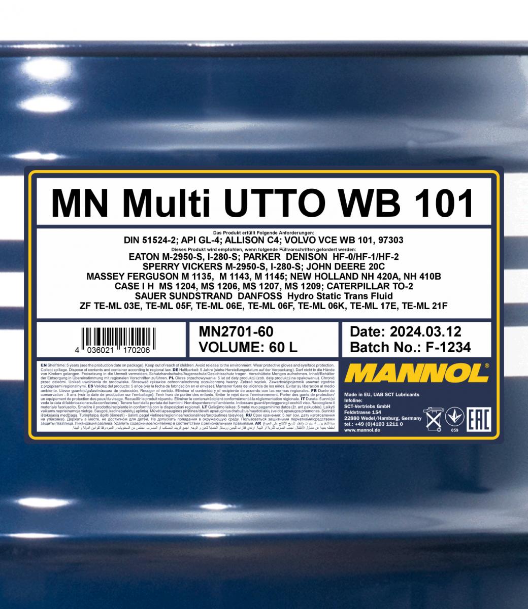SCT - MANNOL MN2701-60 Mannol Multi UTTO WB 101 Λάδι κινητήρα
