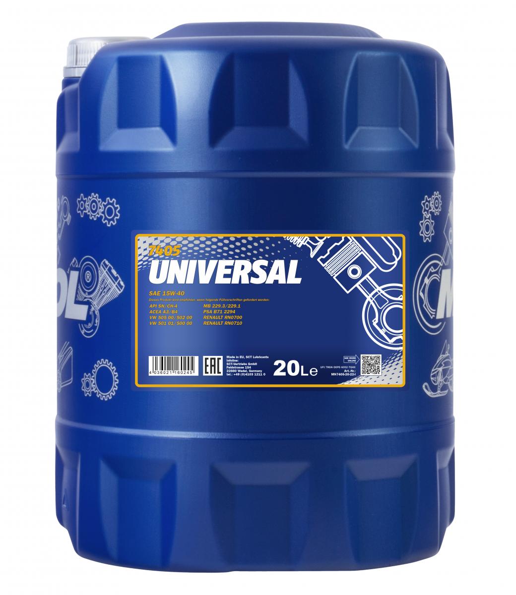 SCT - MANNOL MN7405-20 Mannol Universal 15W-40 Λάδι κινητήρα