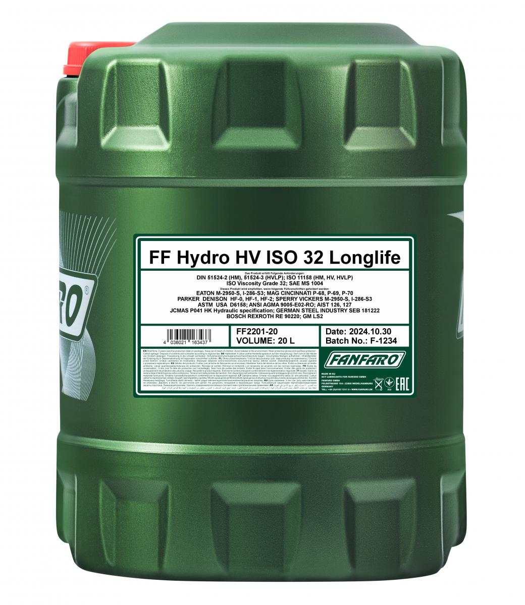 SCT - MANNOL FF2201-20 FANFARO Hydro HV ISO 32 LONGLIFE Υδραυλ. λάδι
