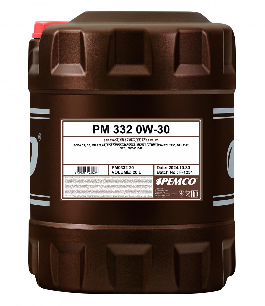 SCT - MANNOL PM0332-20 Pemco 332 0W-30 Λάδι κινητήρα