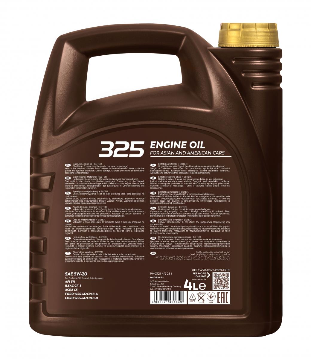 SCT - MANNOL PM0325-4 Pemco 325 5W-20 Engine Oil