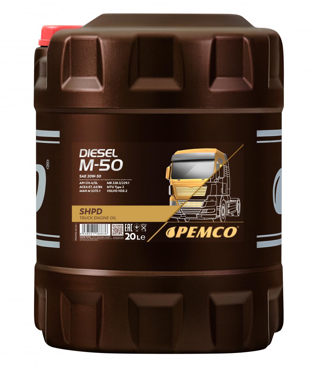SCT - MANNOL PM0702-20 Pemco Diesel M-50 SHPD 20W-50 Λάδι κινητήρα