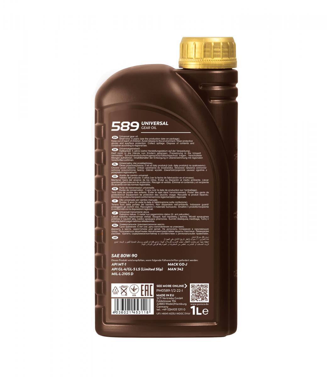 SCT - MANNOL PM0589-1 Pemco 589 80W-90 GL-5 Λάδι κιβωτίου ταχυτήτων