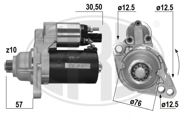 ERA 220467A Starter for AUDI SEAT SKODA VW