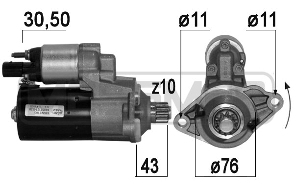 ERA 220665A Starter for AUDI SEAT SKODA VW